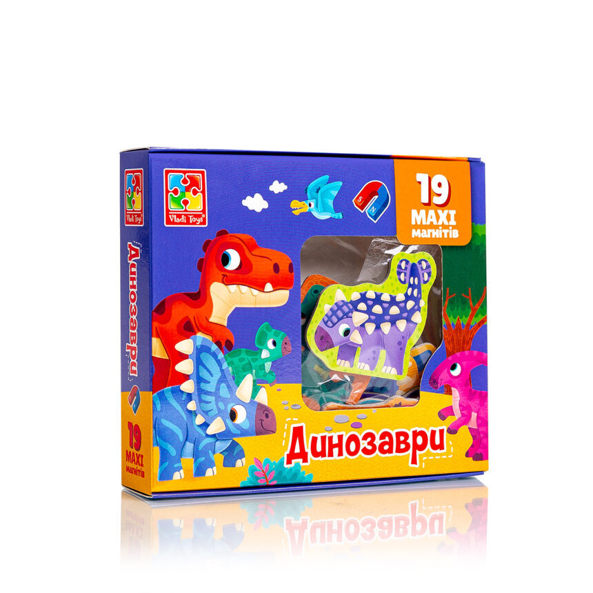 Набор магнитов MAXI "Динозавры" Vladi Toys VT3106-23, 19 шт