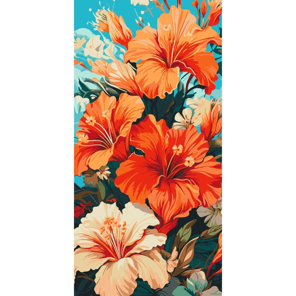 Картина по номерам "Гибискус" 13073-AC 40x80 см