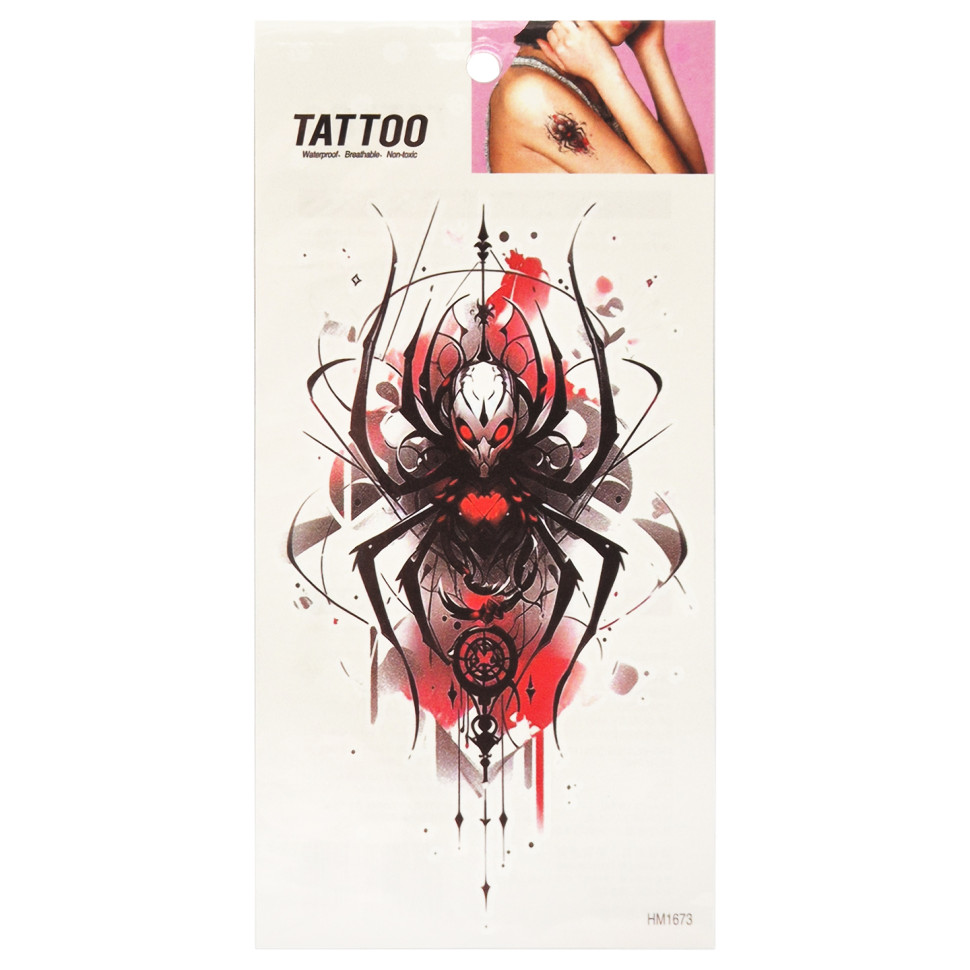 Временная татуировка "Красный паук Tattoo" 1020-HM1673
