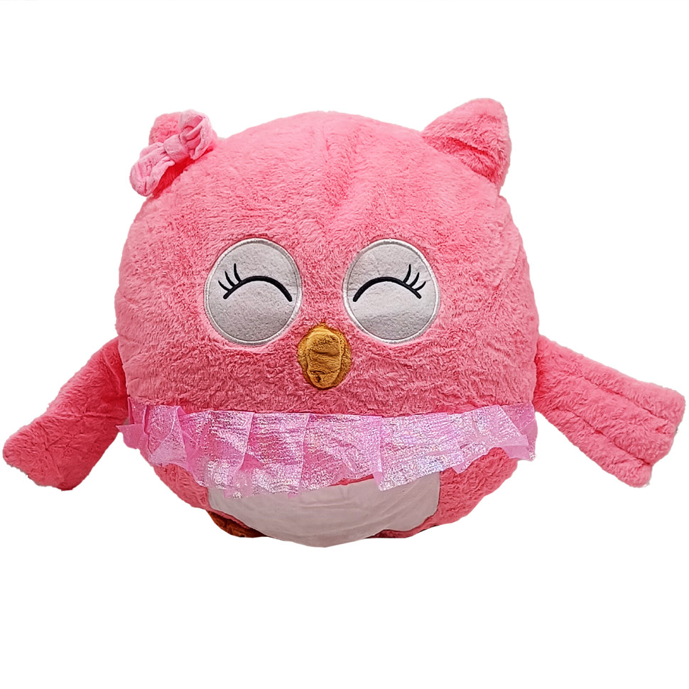 Детская мягкая игрушка "Сова" L1127(Pink) игрушка с пледом, размер 45 см