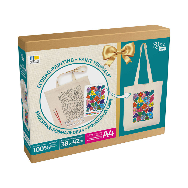 Набор для творчества экосумка-раскраска "Funny flowers" N0003647 размер 38х42 см