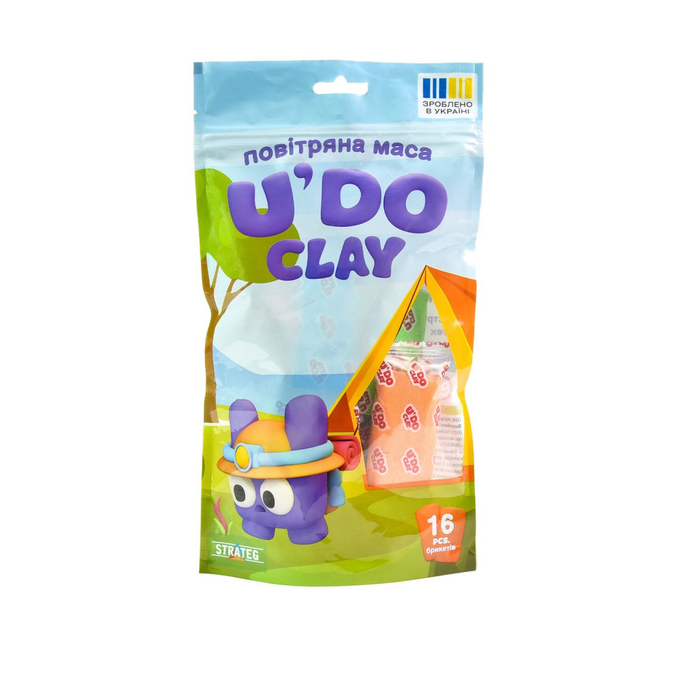 Набор для творчества "Воздушная масса U'DO Clay" 30879, 16 штук