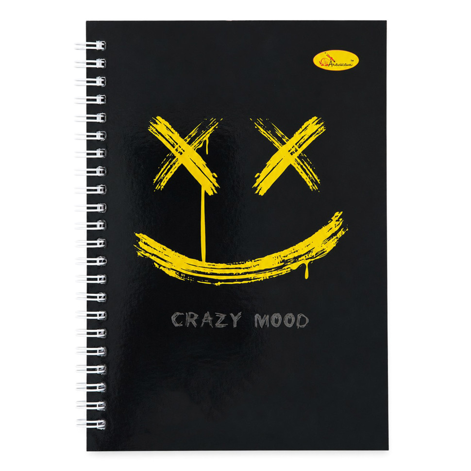 Блокнот для записей Crazy Mood АП-1708-1 А5, 80 листов, пружина сбоку