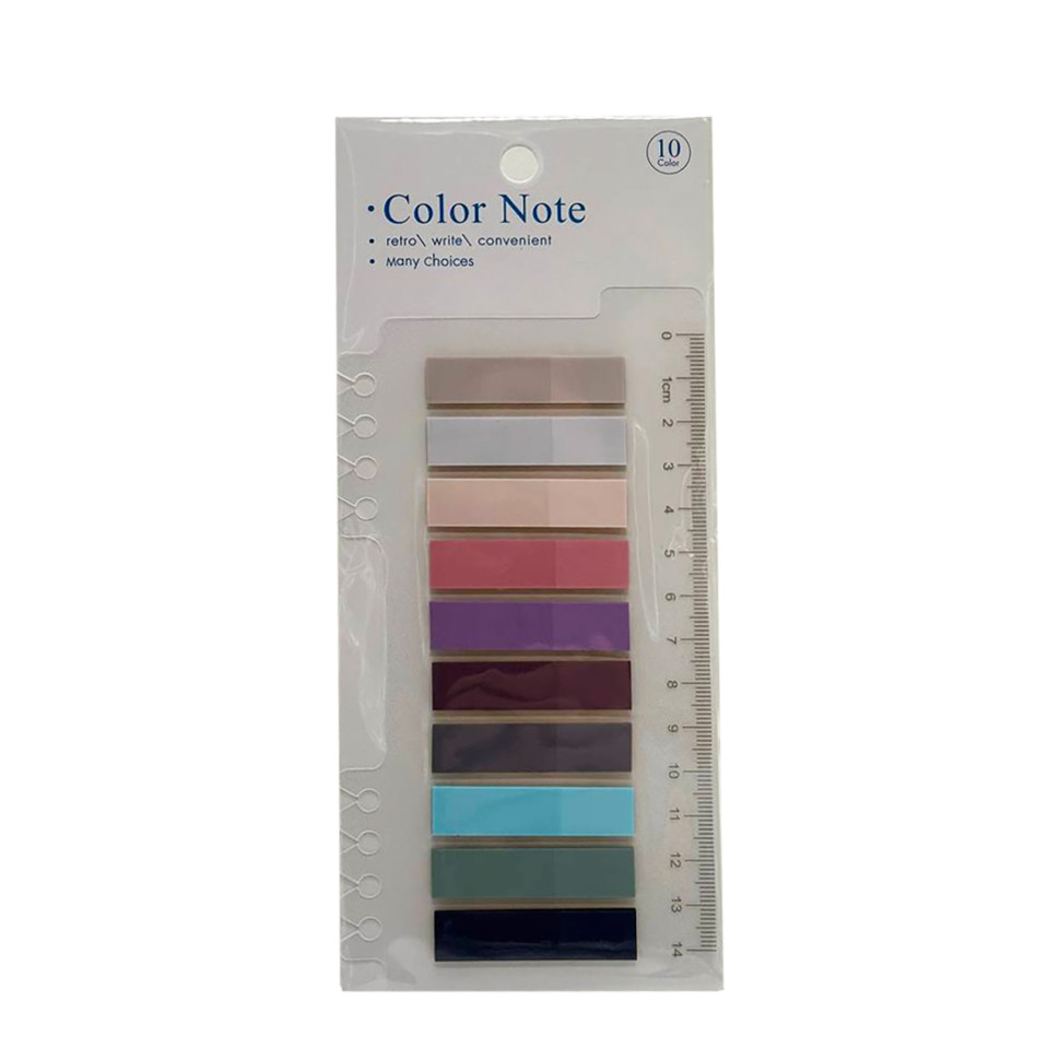 Закладка с линейкой 2 в 1 "stick Notes" Р80-5 разноцветные