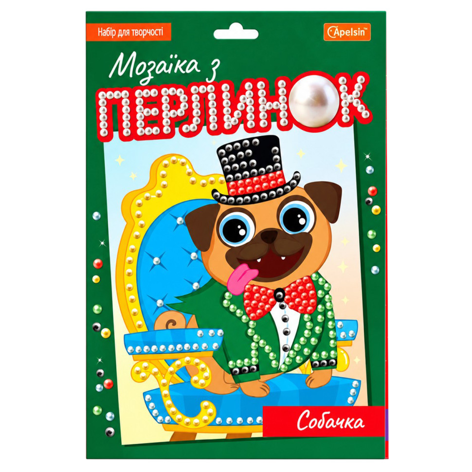 Детский набор для творчества "Мозаика из жемчуга собачка" НТ-38-06