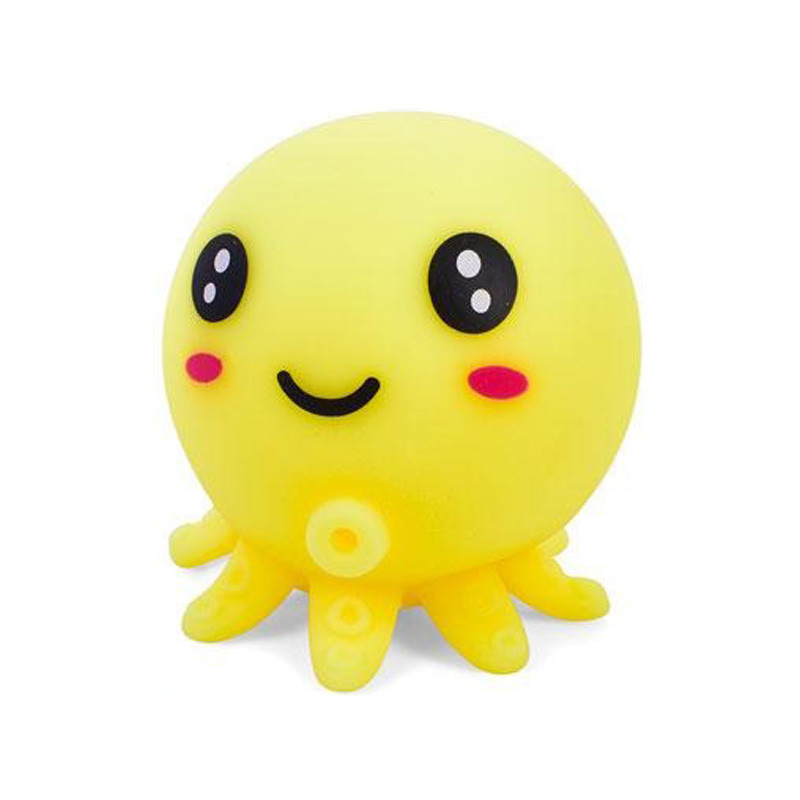 Детская игрушка-антистресс "Осьминог" MS 3951(Yellow) с мукой, 7,5 см