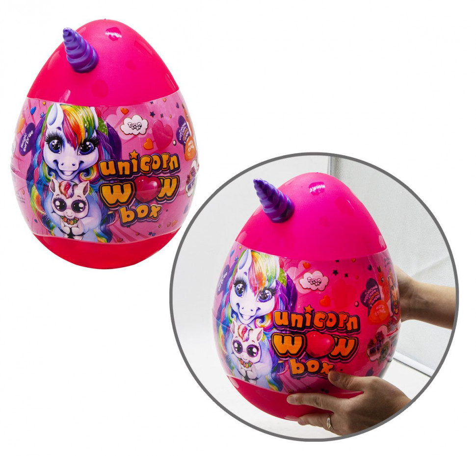 Набор для творчества в яйце "Unicorn WOW Box" UWB-01-01U для девочек Розовый