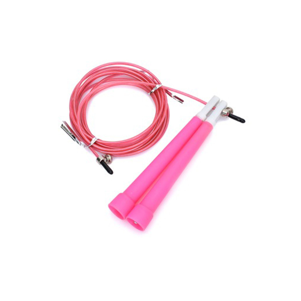 Скакалка скоростная MS 3765(Pink) 290 см, ручка пластик, веревка резина+металл