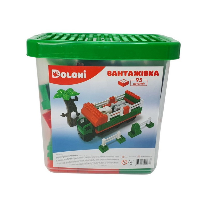 УЦЕНКА!!! Конструктор "Грузовик" Doloni 013888/10-UC в пластиковом боксе, 95 деталей
