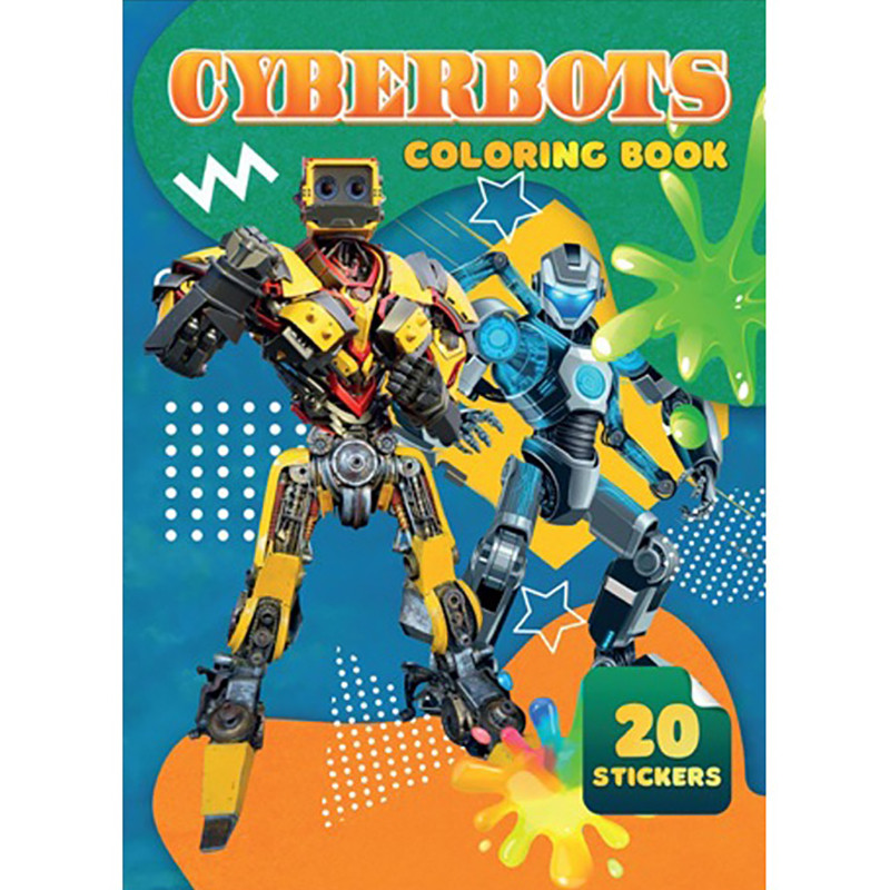 Детская раскраска Cyberbots А06012501, 20 наклеек А4 