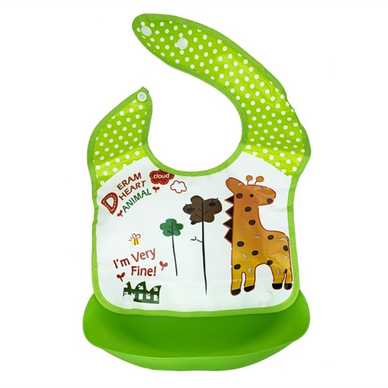 Детский слюнявчик Трактор MGZ-0602(Green Giraffe) со съемным карманом