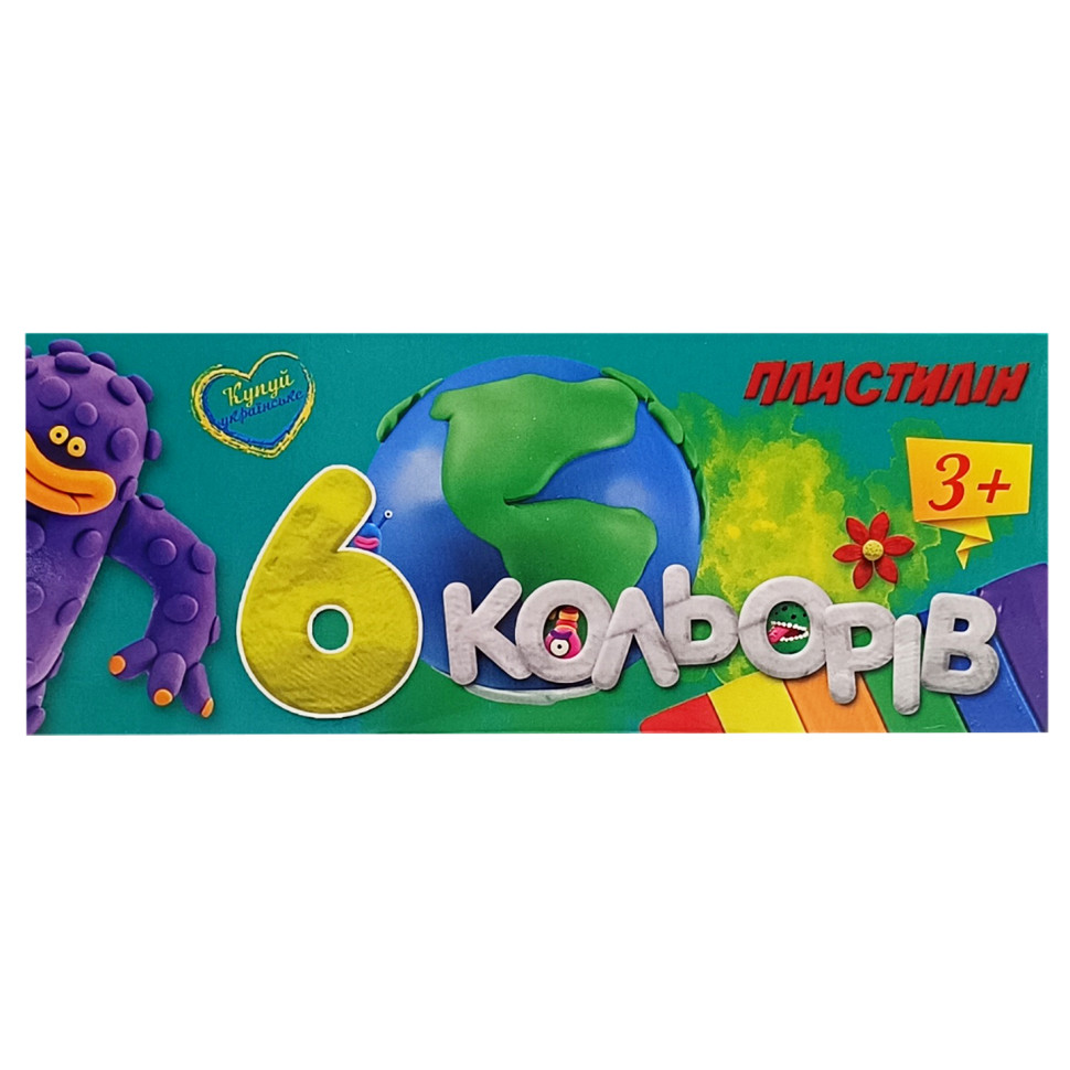 Набор для лепки пластилин 630019, 6 цветов