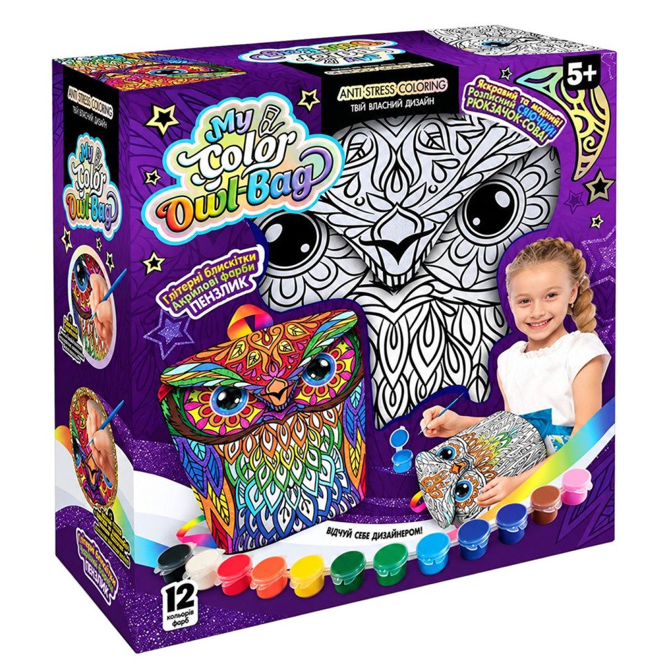 Набор креативного творчества "My Color Owl-Bag" COWL-01-01U рюкзак-раскраска