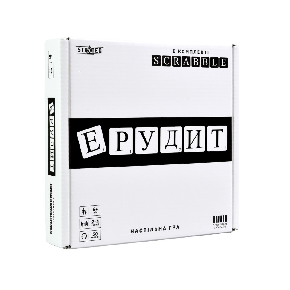Настольная игра "Эрудит черно-белый" 30640 игровое поле, набор букв