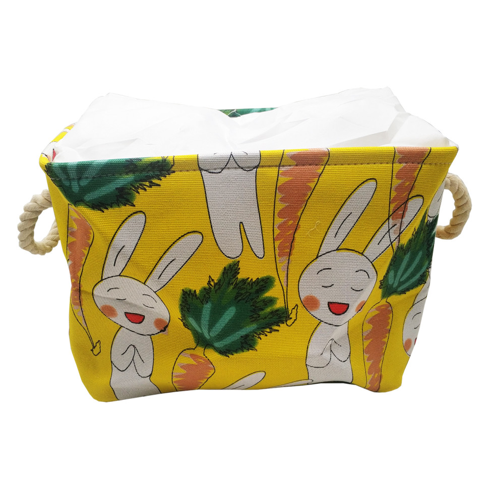 Корзина из хлопка Bambi CLR619  корзинки 35-25-26см Зайчик
