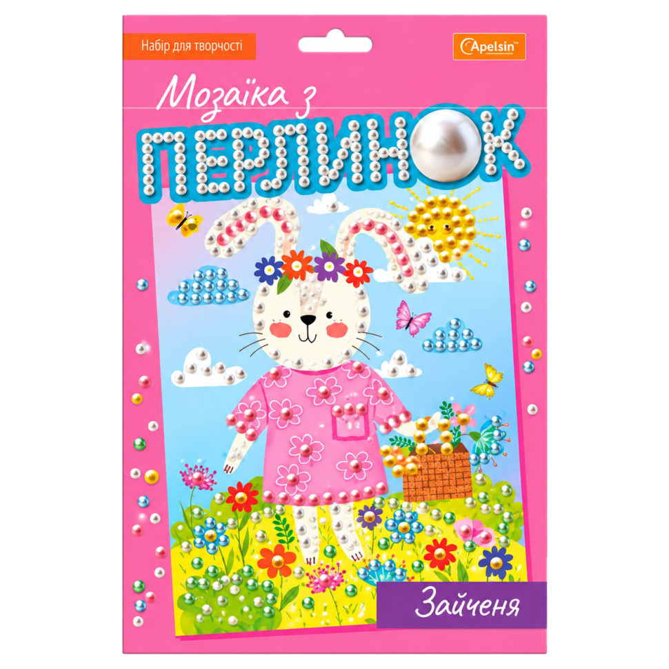 Детский набор для творчества "Мозаика из жемчуга зайчик" НТ-38-02