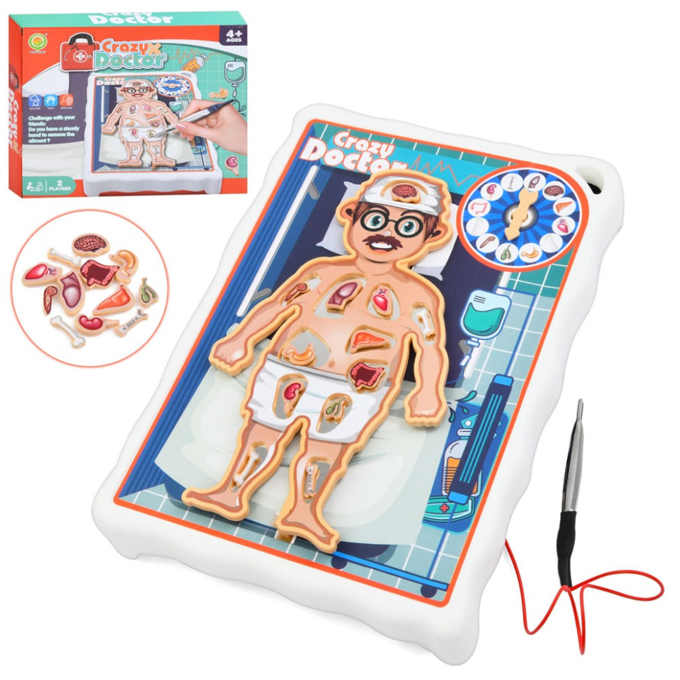 Детская настольная игра "Crazy Doctor" 1295-3 игровое поле, рулетка