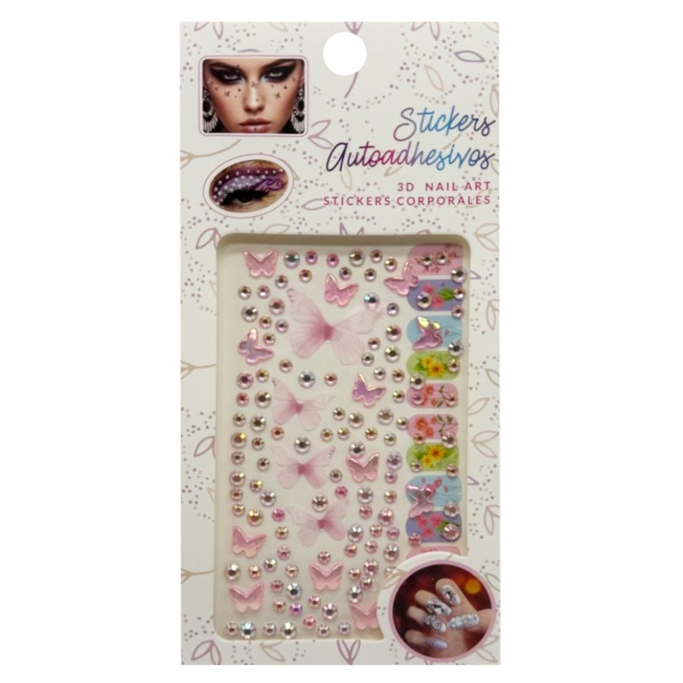 Наклейки декоративные XY-030(Pink) для маникюра и макияжа