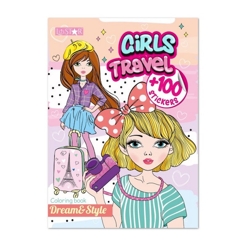 Детская раскраска "Girls Travel" РМ-88-01 серия "Dream & Style"