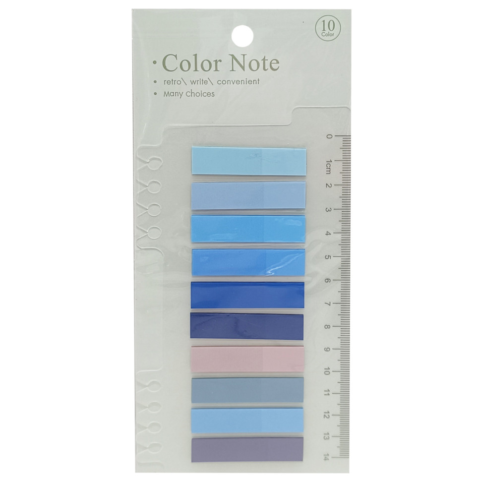 Закладка с линейкой 2 в 1 "stick Notes" Р80-2 разноцветные