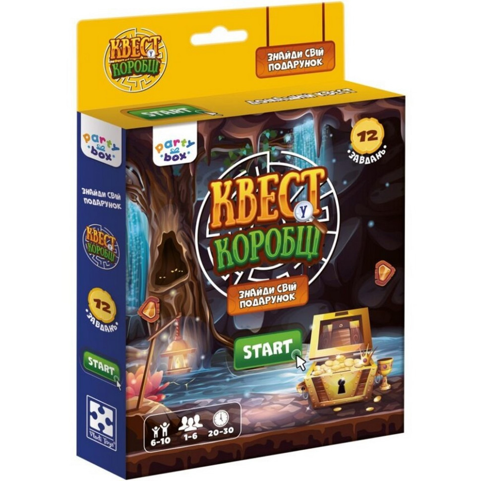 Настольная игра "Квест в коробке Видеоигра" VT5902-03 инструкция 12 карточек с заданиями