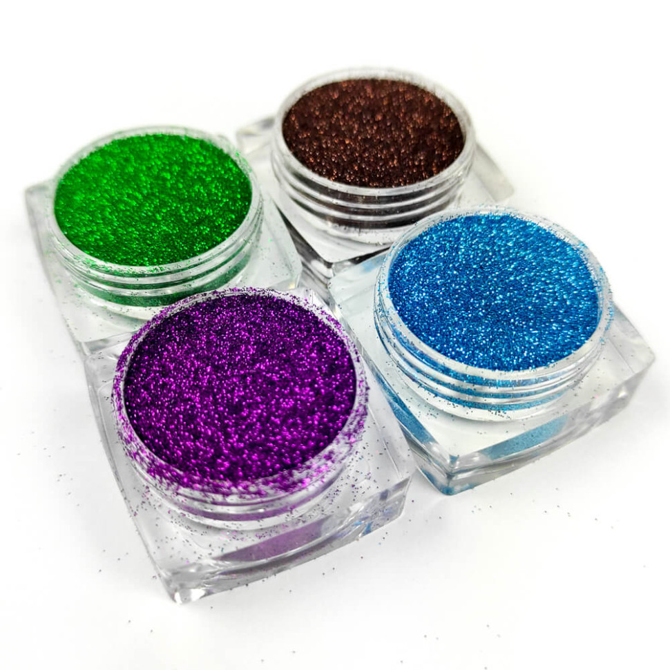 Набор глиттера для био-тату «Базовый №3» glitter-set-4x-3, 4 цвета 