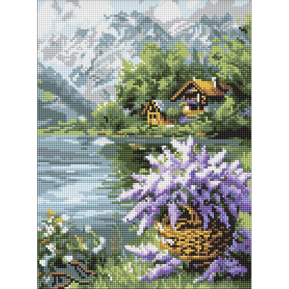 Алмазная мозаика "Сиреневая корзина" ©art_selena_ua AMO8098, 30х40 см 